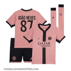 Paris Saint-Germain Joao Neves #87 Tredjetrøje Børn 2024-25 Kortærmet (+ Korte bukser)